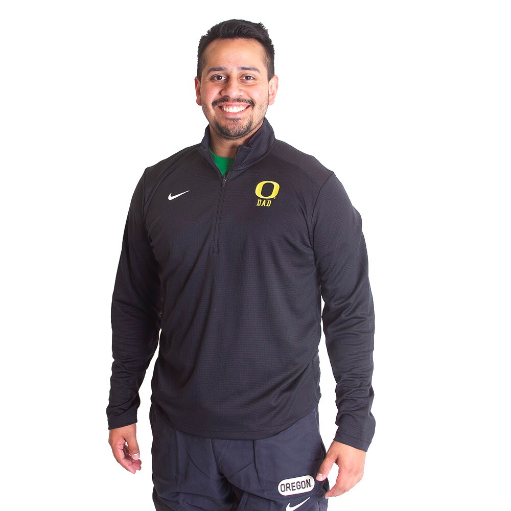 Classic Oregon O, Nike, Black, Pullover, Performance/Dri-FIT, Men, Pacer, Dad, 1/4-zip, Sweatshirt, 745918